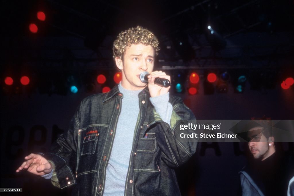 Justin Timberlake of N'Sync performing at the Beacon Theatre