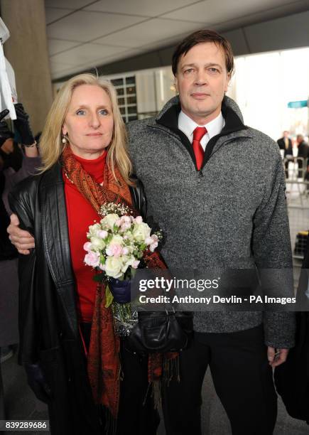 Research doctor Andrew Wakefield arrives with wife Carmen Wakefield to make a statement at the General Medical Council headquarters in London.