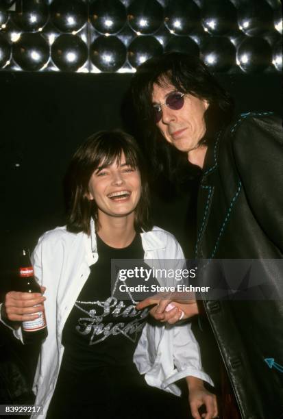 Model Paulina Porizkova and husband Ric Ocasek of the rock group 'The Cars' attend a Cover Magazine party at The Tunnel, in celebration of his poetry...