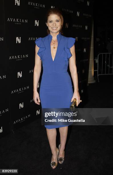 Actress Debra Messing arrives at the Avakian Beverly Hills Boutique Celebration on December 4, 2008 in Beverly Hills, California.