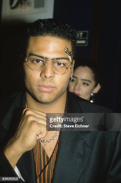 Singer Al B. Sure makes a hand gesture at the Beacon Theatre, 1992. New York.