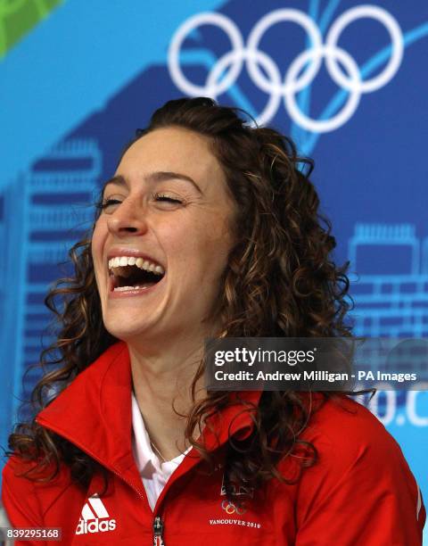 Great Britain's Amy Williams during a press conference at the Whistler Media Centre, Whistler, Canada.