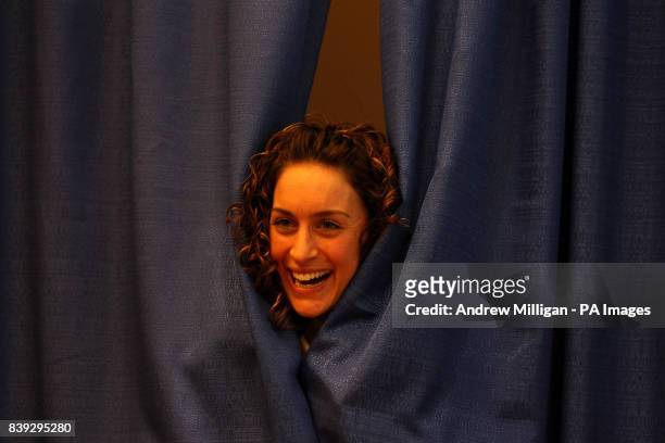 Great Britain's Amy Williams following a press conference at the Whistler Media Centre, Whistler, Canada.