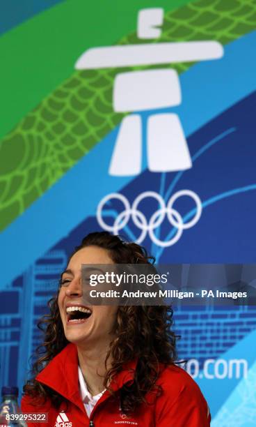 Great Britain's Amy Williams during a press conference at the Whistler Media Centre, Whistler, Canada.