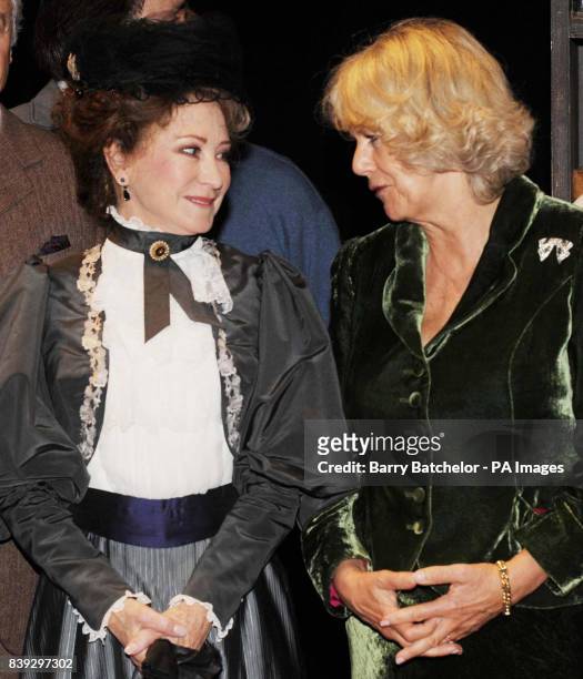 Duchess of Cornwall meets Felicity Kendal after the actress had played Mrs Warren in a performance of "Mrs Warren's Profession" at the Theatre Royal...