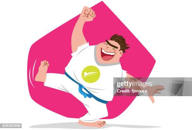 playing capoeira - capoeira stock illustrations