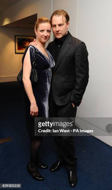 Sam West and Laura Wade attend a pre-lunch reception for the Evening Standard Theatre Awards at the Royal Opera House in Covent Garden, London.