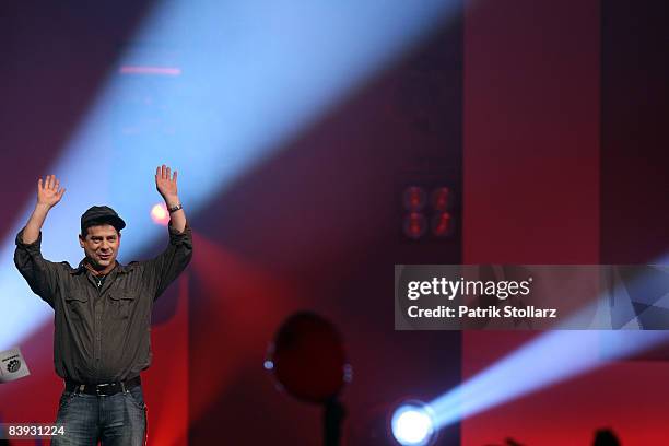 Michael Hirte performs on the stage during the Dome 48 on December 05, 2008 in Duesseldorf, Germany.