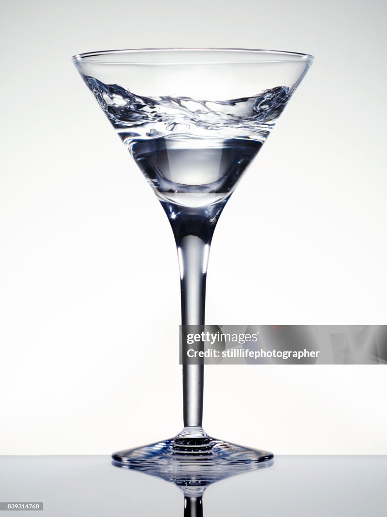 Martini Glass with swirling clear liquid inside