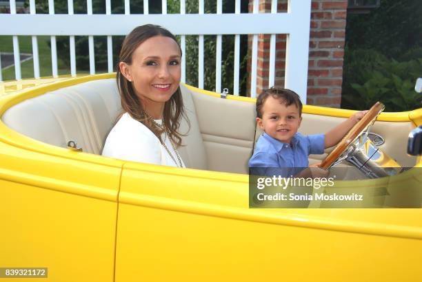 Georgina Bloomberg and her son Jasper Michael Brown Quintana attend Resident Magazine party for cover star Georgina Bloomberg on August 25, 2017 in...