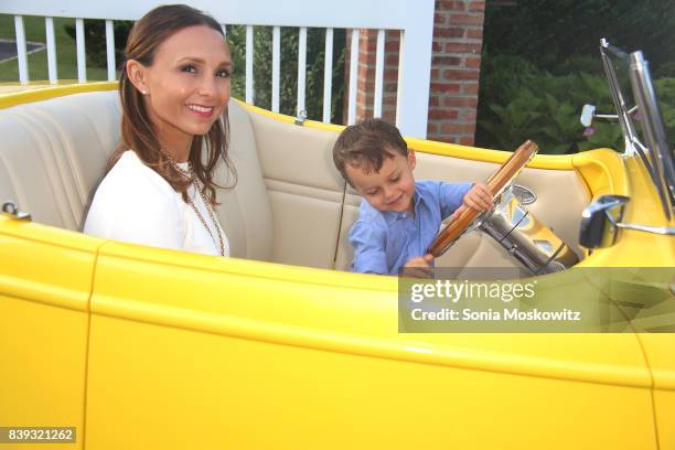 Georgina Bloomberg and her son Jasper Michael Brown Quintana attend Resident Magazine party for cover star Georgina Bloomberg on August 25, 2017 in...