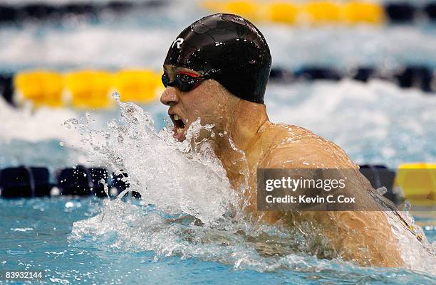 Michael Alexandrov swims in the final of the Mens 100 Yard Breaststroke during the 2008 Short Course National Championships at the Georgia Tech...