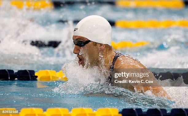 Mark Gangloff swims in the final of the Mens 100 Yard Breaststroke during the 2008 Short Course National Championships at the Georgia Tech Aquatics...