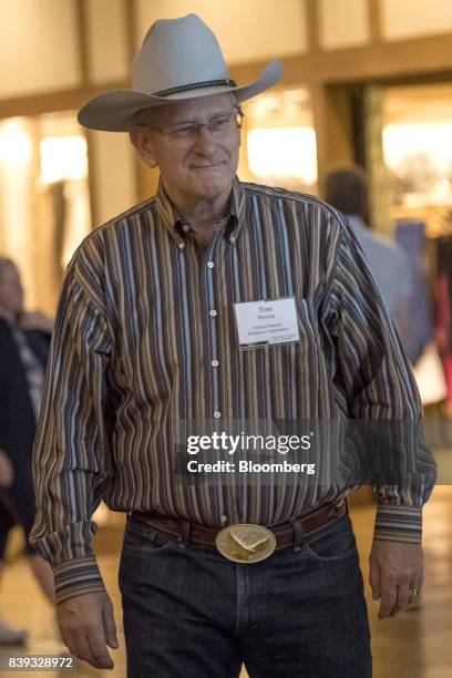 Thomas Hoenig, vice chairman of Federal Deposit Insurance Corp., arrives for a dinner during the Jackson Hole economic symposium, sponsored by the...