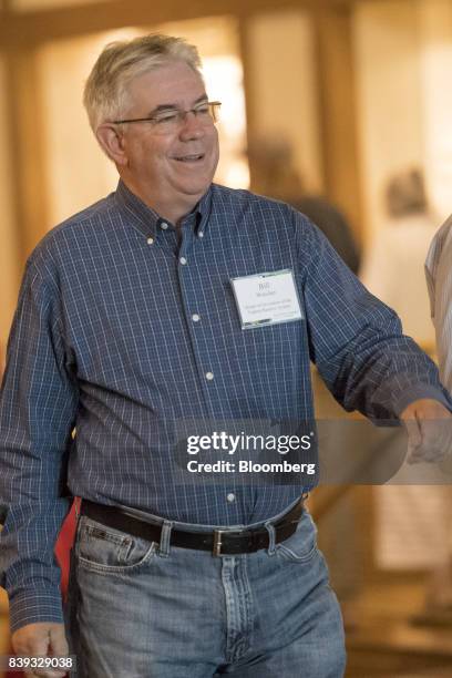 William "Bill" Wascher, deputy director of research and statistics at the U.S. Federal Reserve, arrives for a dinner during the Jackson Hole economic...