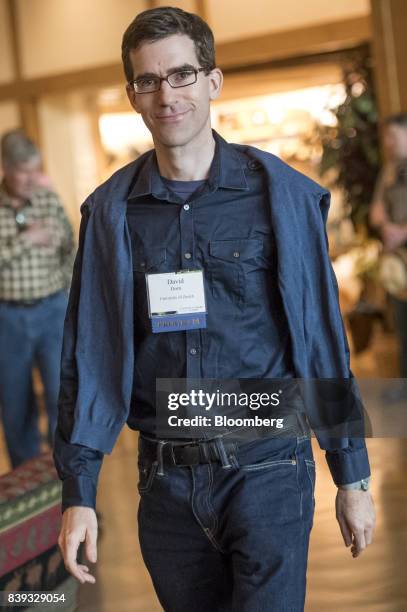 David Dorn, professor of international trade and labor markets at the University of Zurich, arrives for a dinner during the Jackson Hole economic...