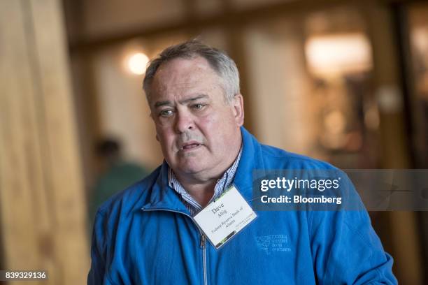 David Altig, executuive vice president and director of Research at the Federal Reserve Bank of Atlanta, arrives for a dinner during the Jackson Hole...