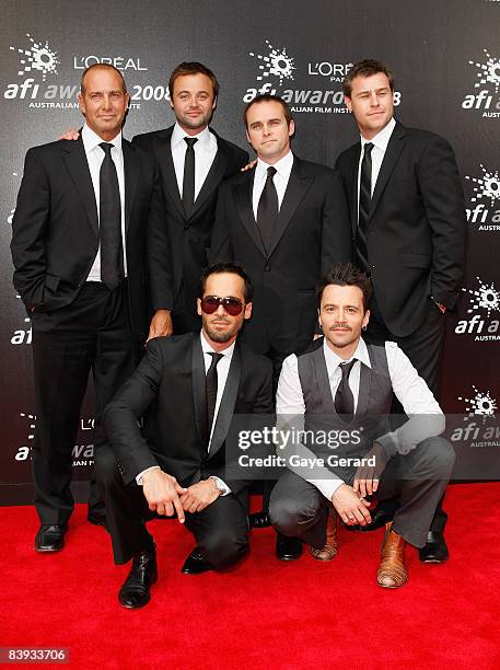 The cast of "Underbelly" Martin Sacks, Gyton Grantley, Les Hill, Roger Corser Alex Dimitriades and Damian Walshe-Howling arrive at the L'Oreal Paris...