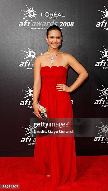 Actress Saskia Burmeister of "The Jammed" arrives at the L'Oreal Paris 2008 AFI Awards at the Princess Theatre on December 6, 2008 in Melbourne,...