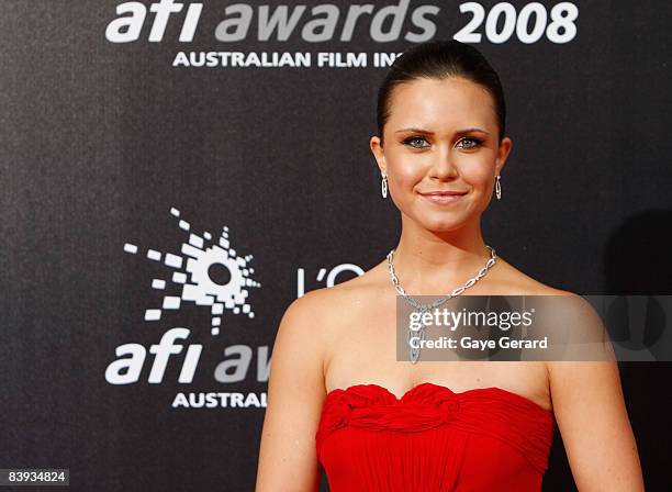 Actress Saskia Burmeister of "The Jammed" arrives at the L'Oreal Paris 2008 AFI Awards at the Princess Theatre on December 6, 2008 in Melbourne,...