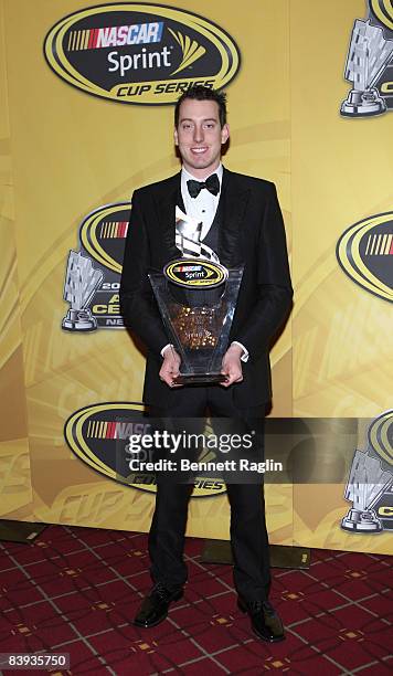 Sprint Cup driver Kyle Busch attends the 2008 NASCAR Sprint Cup Series awards ceremony at the Waldorf Astoria on December 5, 2008 in New York City.