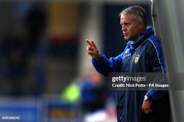 Port Vale Manager Micky Adams on the touchline