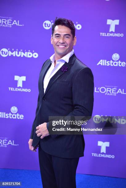 Gabriel Porras arrives at Telemundo's 2017 'Premios Tu Mundo' at American Airlines Arena on August 24, 2017 in Miami, Florida.