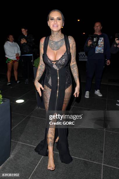 Celebrity Big Brother 2017 contestants arriving at their hotel pictured Jemma Lucy on August 25, 2017 in London, England.