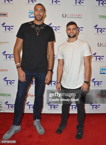 Utah Jazz professional basketball players Rudy Gobert and Raul Neto attend the fourth annual Tyler Robinson Foundation gala benefiting families...