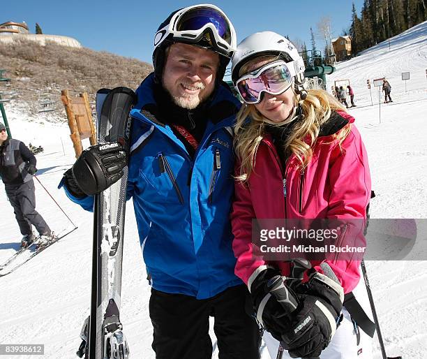 Actors Spencer Pratt and actress Heidi Montag participates in the Pro/Am Ski Tournament at Juma Entertainment's 17th Annual Deer Valley Celebrity...