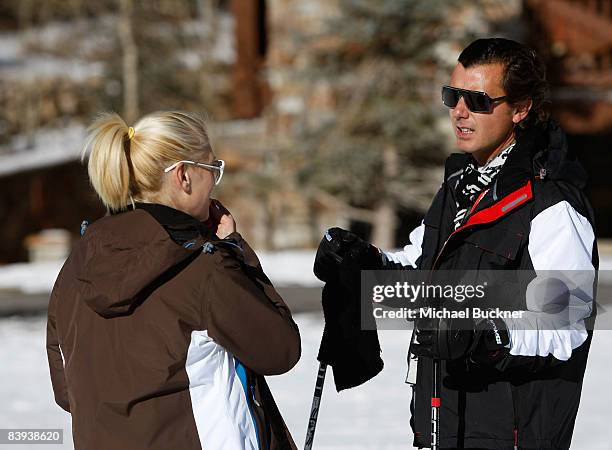 Singer Gavin Rossdale and Singer Gwen Stefani participate in the Pro/Am Ski Tournament at Juma Entertainment's 17th Annual Deer Valley Celebrity...