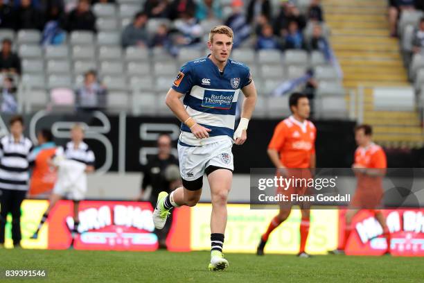 Jordan Trainor of Auckland is sent off with a yellow card during the round two Mitre 10 Cup match between Auckland and Northland at Eden Park on...