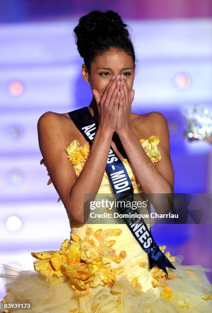 Miss Albigeois-Midi Pyrenee, Chloe Mortaud is elected Miss France 2009 on December 6, 2008 in Le Puy du Fou, France.