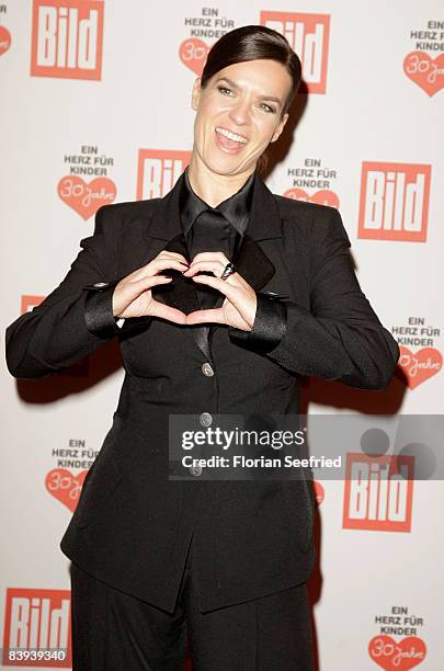 Former figur skating Katharina Witt attends the Ein Herz fuer Kinder Gala at Ullsteinhall at Axel Springer Building on December 6, 2008 in Berlin,...