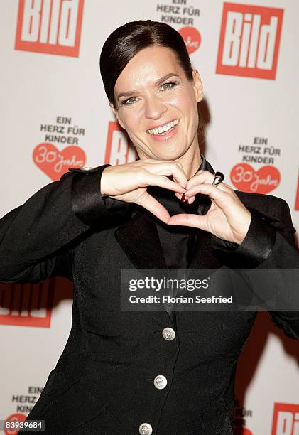 Former figur skating Katharina Witt attends the Ein Herz fuer Kinder Gala at Ullsteinhall at Axel Springer Building on December 6, 2008 in Berlin,...