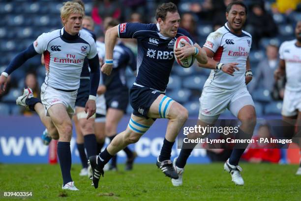 Scotland's Scott Riddell during the Emirates Airline Edinburgh Sevens at Murrayfield Stadium, Edinburgh.