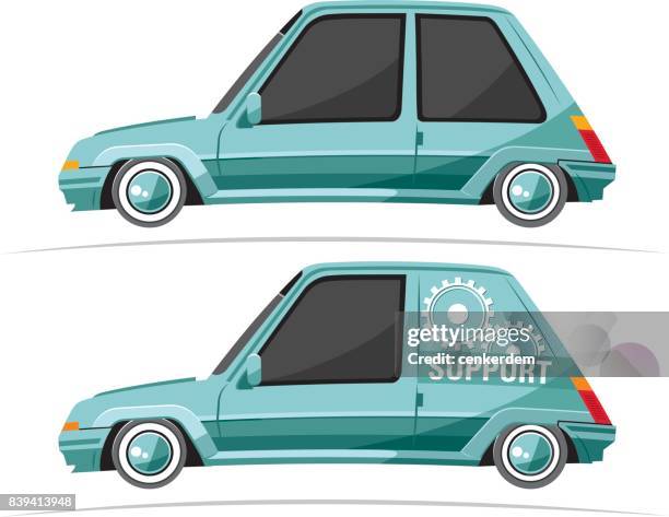 cool car and support - mechanic customer stock illustrations