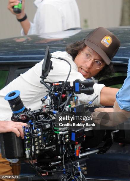 Director Cary Fukunaga on the set of the Netflix series "Maniac" on August 25, 2017 in New York City.