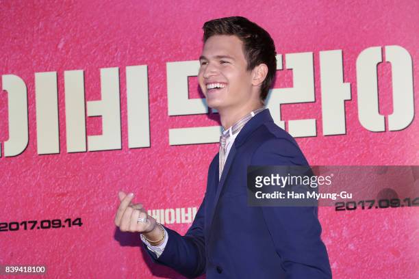 Ansel Elgort attends the 'Baby Driver' press conference at COEX Megabox on August 25, 2017 in Seoul, South Korea. The film will open on September 14,...