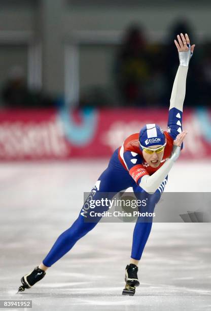 Marianne Timmer of the Netherlands competes in the second round of women's 500 meters race during the Essent ISU World Cup Speed Skating at the Dadao...