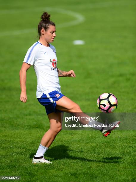 Ramona Bachmann of Chelsea during training on August 26, 2017 in Schladming, Austria.
