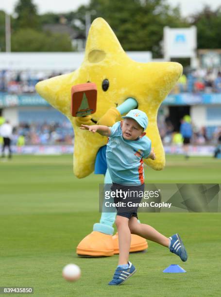 Children take part in All Stars cricket during day one of the 2nd Investec Test between England and the West Indies at Headingley on August 25, 2017...