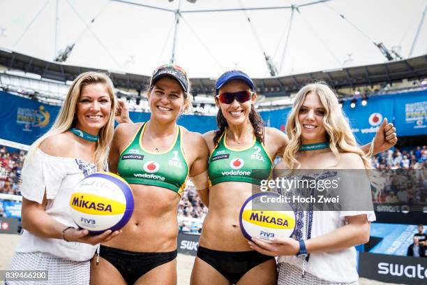 Larissa Franca Maestrini and Talita Da Rocha Antunes of Brazil seen during Day 4 of the Swatch Beach Volleyball FIVB World Tour Finals Hamburg 2017...