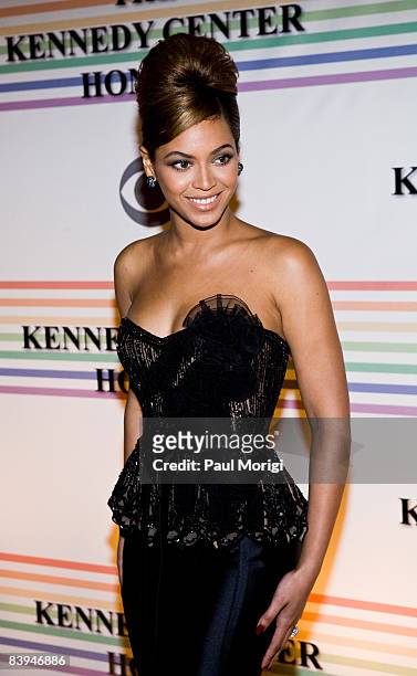 Singer Beyonce Knowles poses for a photo on the red carpet at the 31st Annual Kennedy Center Honors at the Hall of States inside the John F. Kennedy...