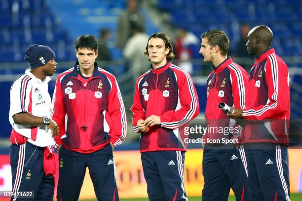 Sylvain WILTORD avec Jeremy TOULALAN Sebastien SQUILLACI Francois CLERC et Alou DIARRA - France / Iles Feroe - - Eliminatoires Euro 2008 - Sochaux -
