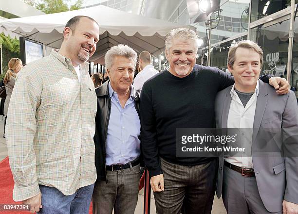 Universal's Marc Shmuger, actor Dustin Hoffman, writer/producer Gary Ross and actor Matthew Broderick arrive at the premiere of Universal Picture's...