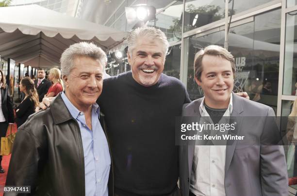 Actor Dustin Hoffman , writer/producer Gary Ross and actor Matthew Broderick arrive at the premiere of Universal Picture's "The Tale of Despereaux"...