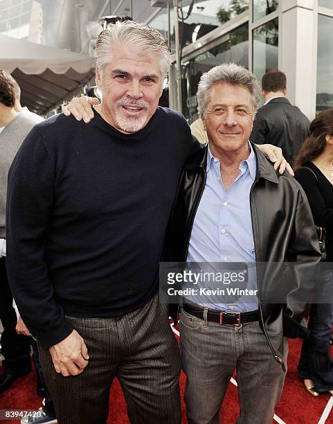 Writer/producer Gary Ross and actor Dustin Hoffman arrive at the premiere of Universal Picture's "The Tale of Despereaux" at the Arclight Theatre on...