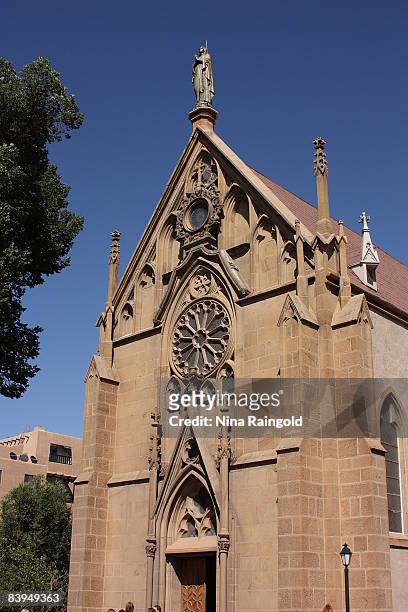 General view of the facade of the Loretto Chapel on September 13, 2008 in Sante Fe. Santa Fe is renowned for it's association with ancient Indian...