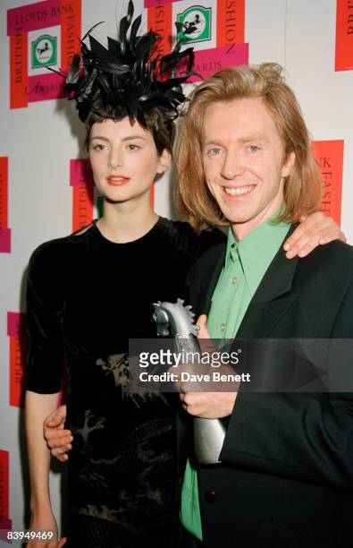 Irish milliner Philip Treacy , winner of the Accessory Designer of the Year award, attends the British Fashion Awards 1996 at Royal Albert Hall on...